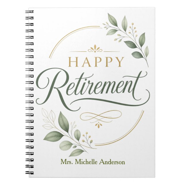 Happy Retirement Personalized Notebook (Front)