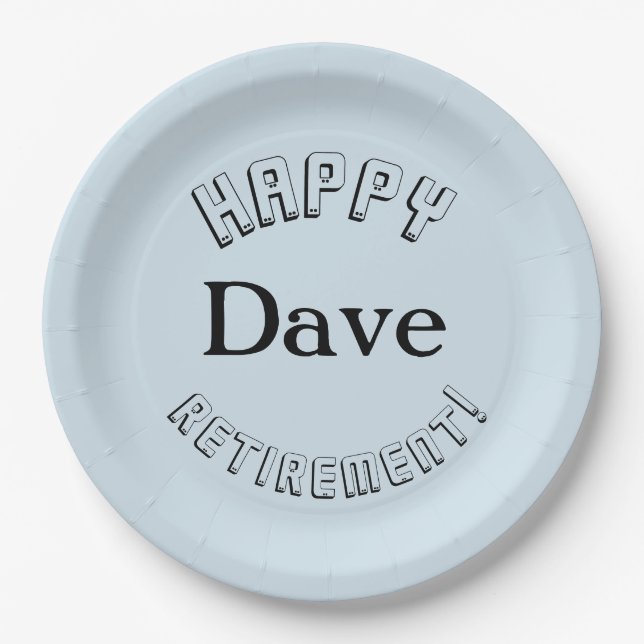 Happy Retirement Personalized Paper Plate (Front)