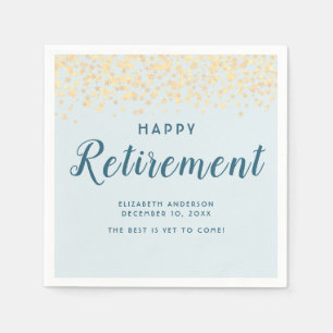 "Happy Retirement" Personalized Text Napkin