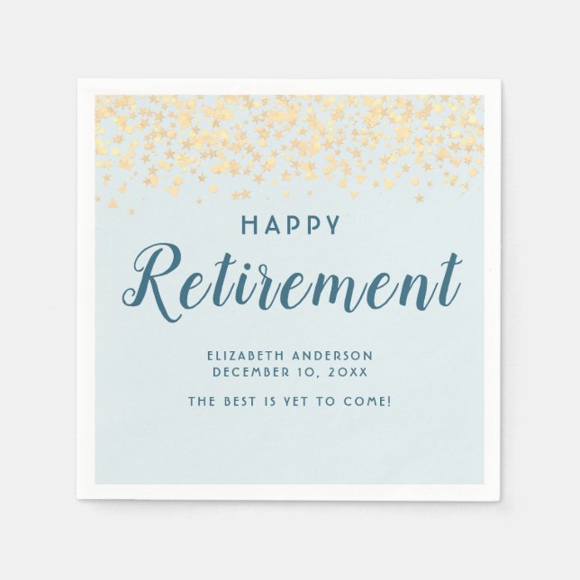 "Happy Retirement" Personalized Text Napkin (Front)