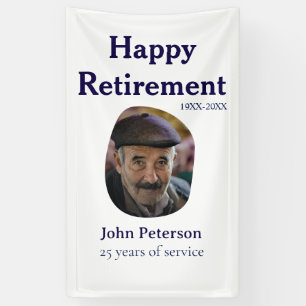 happy retirement photo 25 years service name banner