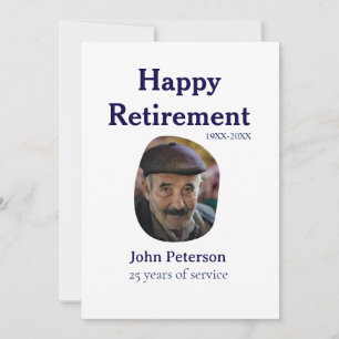 happy retirement photo 25 years service name invitation