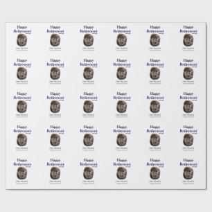 happy retirement photo 25 years service name wrapping paper