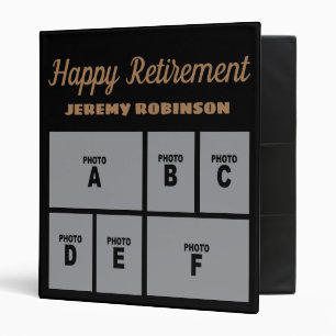 Happy Retirement Photo Collage Memory Scrapbook Binder