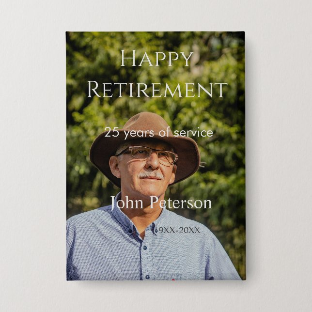 Happy retirement photo name year years of service  (Front)