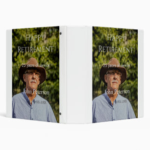Happy retirement photo name year years of service binder