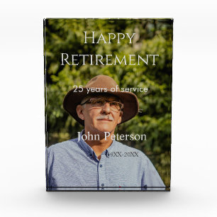 Happy retirement photo name year years of service block