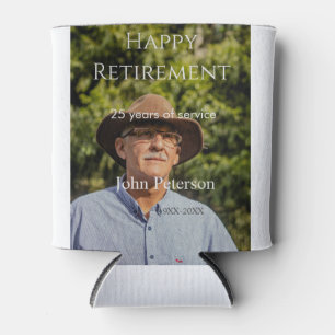 Happy retirement photo name year years of service can cooler