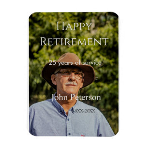 Happy retirement photo name year years of service magnet