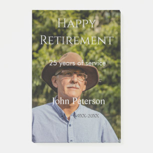 Happy retirement photo name year years of service  post-it notes