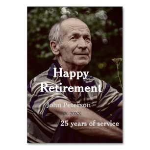 Happy retirement photo name year years of service table number