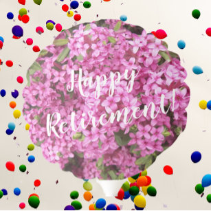 Happy Retirement Pink Daphne Floral Balloon