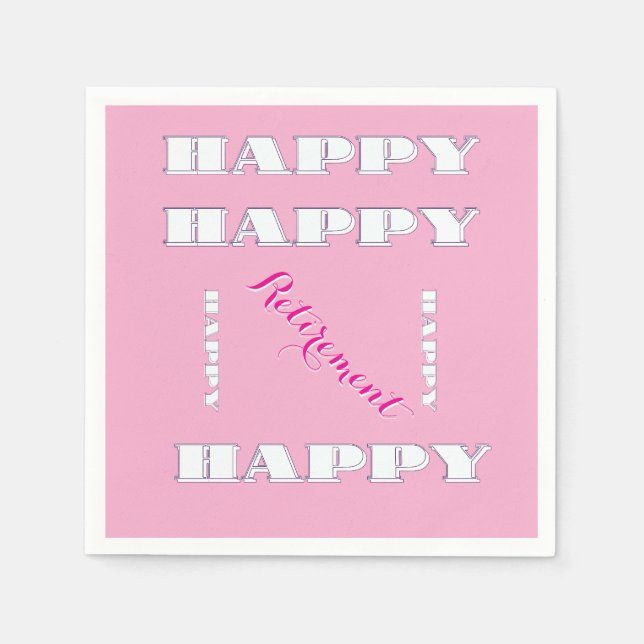 HAPPY Retirement Pink      Napkin (Front)