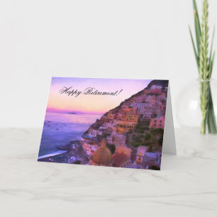 Happy Retirement Positano Italy sunset Card