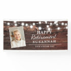Happy Retirement Rustic Wood String Lights Photo