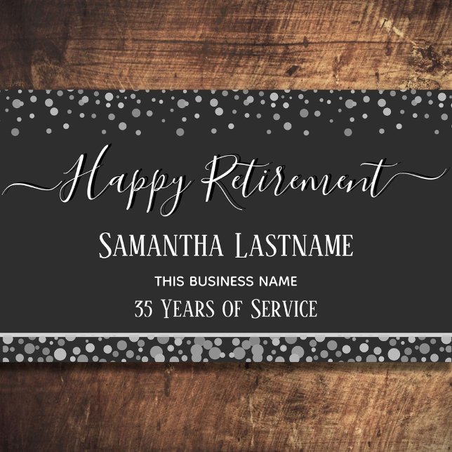Happy Retirement Silver Confetti Banner (Creator Uploaded)