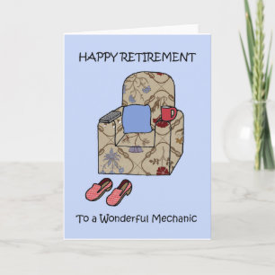 Happy Retirement to Mechanic. Card