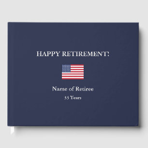 Happy Retirement United States Flag Guest Book