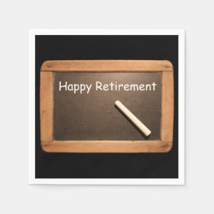 Happy Retirement Vintage School Slate Paper Napkin