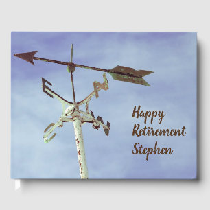 Happy Retirement weathervane direction arrows Guest Book