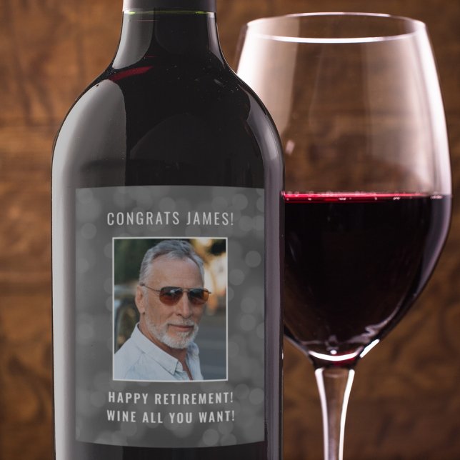 Happy Retirement Wine All You Want Personalized Wine Label (Creator Uploaded)