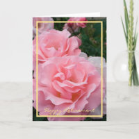 Happy Retirement Wishes Pink Roses Elegant