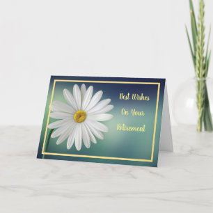 Happy Retirement Wishes White Daisy Elegant Card