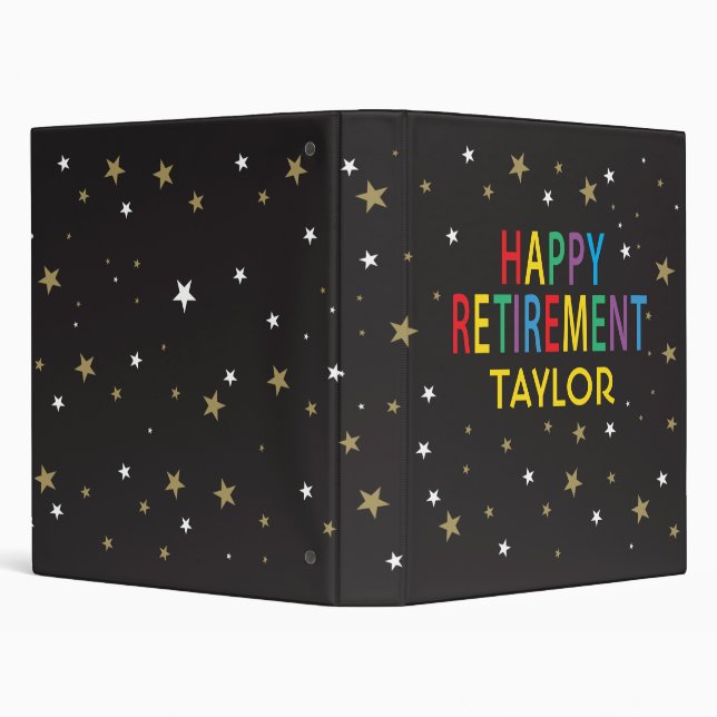 Happy Retirement with colour letters and stars Binder (Background)