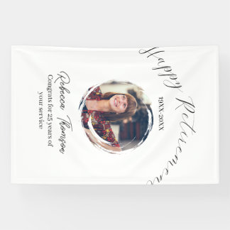 Happy retirement year name circle photo retired banner
