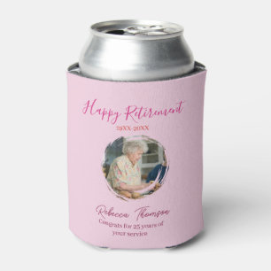 Happy retirement year name circle photo retired can cooler