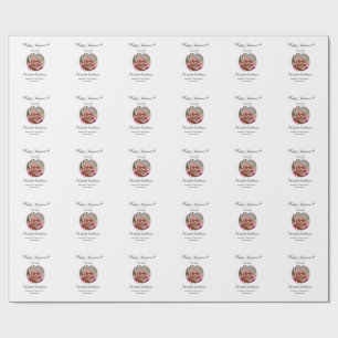 Happy retirement year name circle photo retired wrapping paper