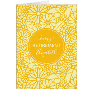 Happy Retirement yellow daisy pattern name