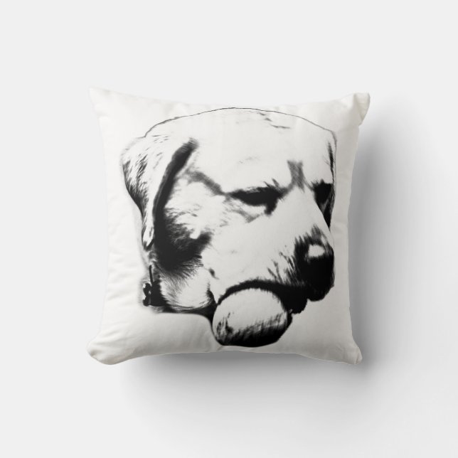 Happy Retriever Moment Throw Pillow (Front)