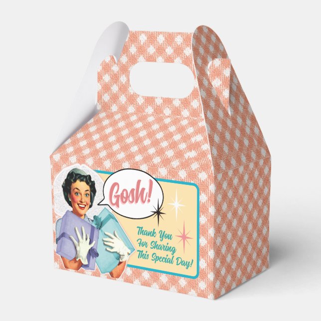 Happy Retro Bride Bridal Shower Favour Box (Front Side)