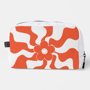 Happy Retro Daisy in Orange and White Dopp Kit