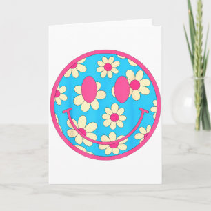 Happy Retro Daisy Smile Face Preppy Aesthetic Men Card