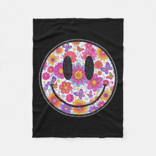 Happy Retro Daisy Smile Face Preppy Aesthetic Men  Fleece Blanket