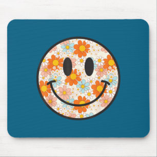 Happy Retro Daisy Smile Face Preppy Aesthetic Men Mouse Pad