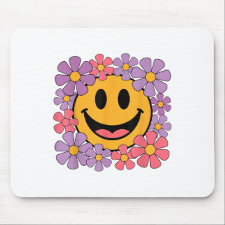 Happy Retro Daisy Smile Face Preppy Aesthetic Men Mouse Pad