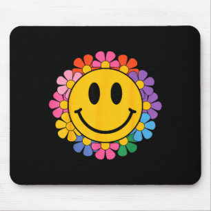 Happy Retro Daisy Smile Face Preppy Aesthetic Men  Mouse Pad