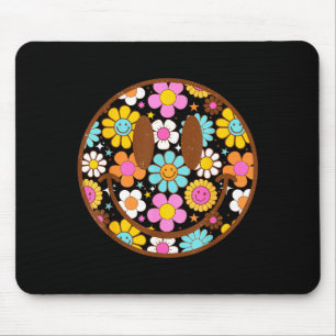Happy Retro Daisy Smile Face Preppy Aesthetic Men Mouse Pad