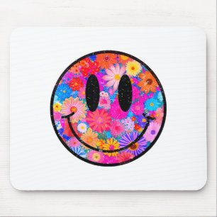 Happy Retro Daisy Smile Face Preppy Aesthetic Men Mouse Pad