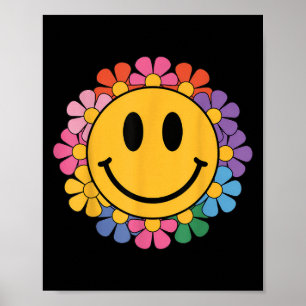 Happy Retro Daisy Smile Face Preppy Aesthetic Men Poster