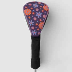  Happy Retro Flowers Cute 70s Hippie Daisy Pattern Golf Head Cover