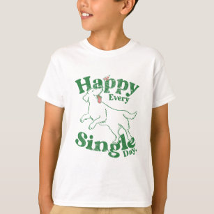 Happy Retro Funny Silly Golden Retriever Dog  T-Shirt