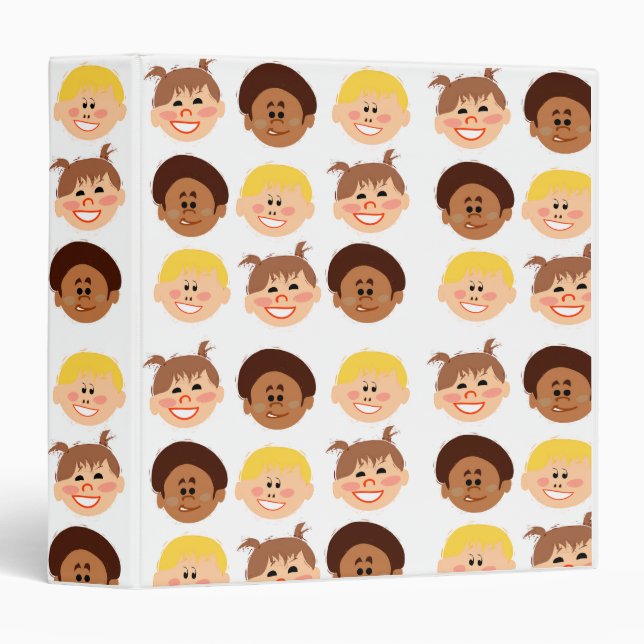 Happy Retro Kids Fun Cartoon Art Style  Binder (Front/Spine)