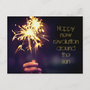 Happy revolution around the sun postcard