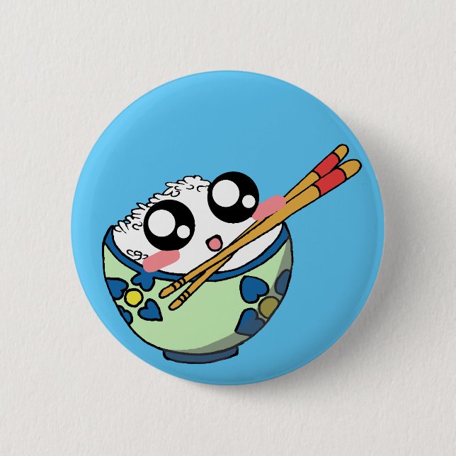 Happy Rice 2 Inch Round Button (Front)