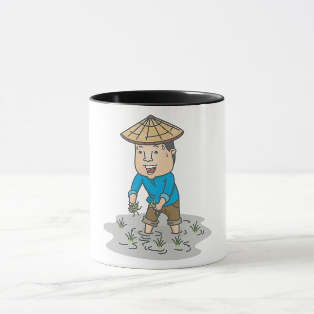Happy Rice Paddy Farmer Mug (Creator Uploaded)