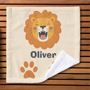 Happy Roaring Lion Face – Cute Safari Animal Wash Cloth